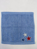 Patriotic Stars Washcloth – Handcrafted Sky Blue Bath Cloth | American Pride Gift, Unique Handmade Bath Accessory