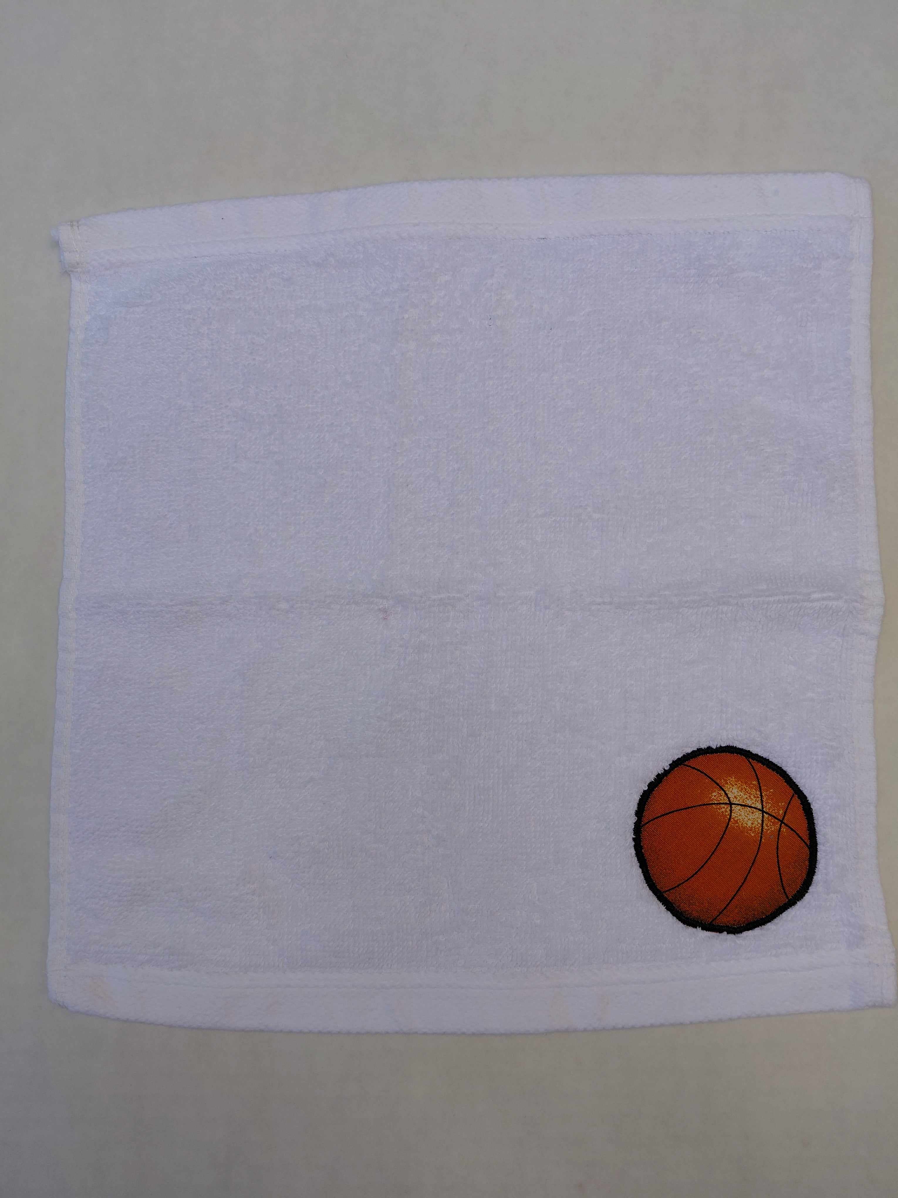 Basketball Washcloth – Handcrafted Snow White Bath Cloth | Basketball Gift, Unique Handmade Bath Accessory