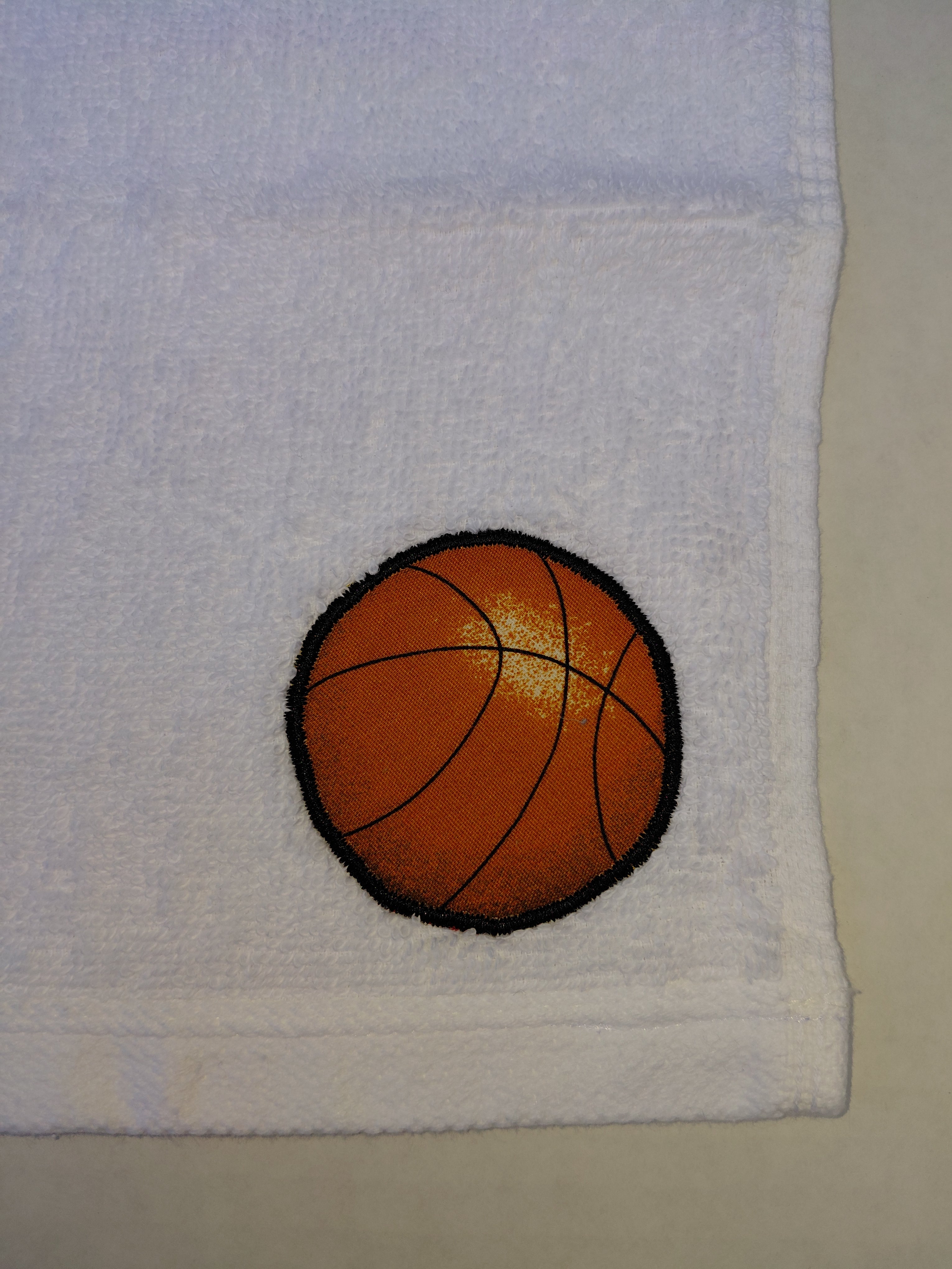Basketball Washcloth – Handcrafted Snow White Bath Cloth | Basketball Gift, Unique Handmade Bath Accessory