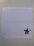Patriotic Star Washcloth – Handcrafted Snow White Bath Cloth | American Pride Gift, Unique Handmade Bath Accessory