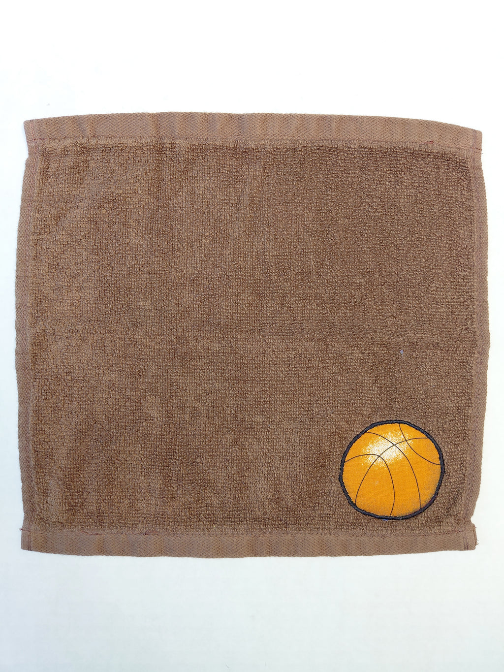 Basketball Washcloth – Handcrafted Chocolate Brown Bath Cloth | Basketball Gift, Unique Handmade Bath Accessory