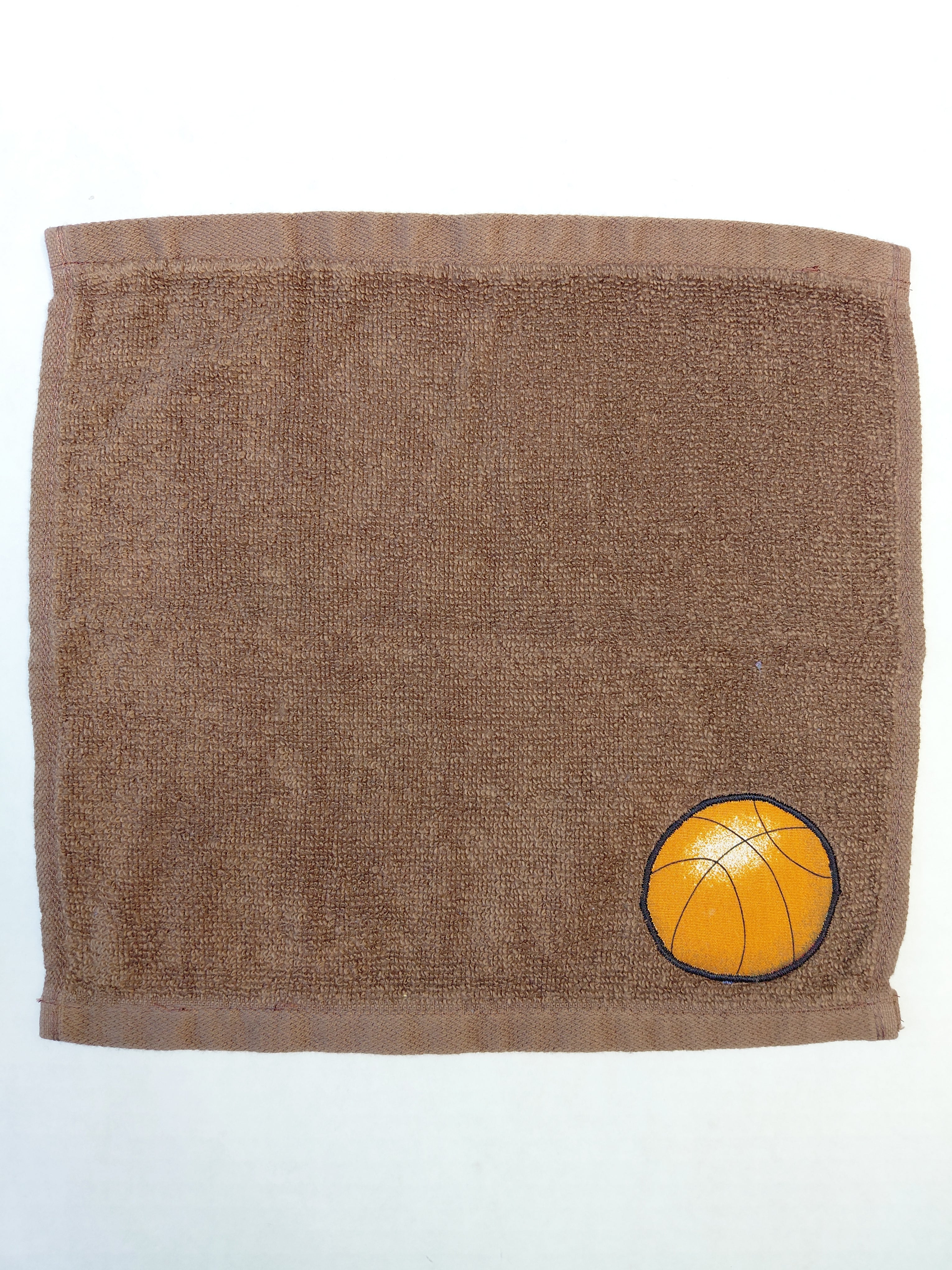 Basketball Washcloth – Handcrafted Chocolate Brown Bath Cloth | Basketball Gift, Unique Handmade Bath Accessory